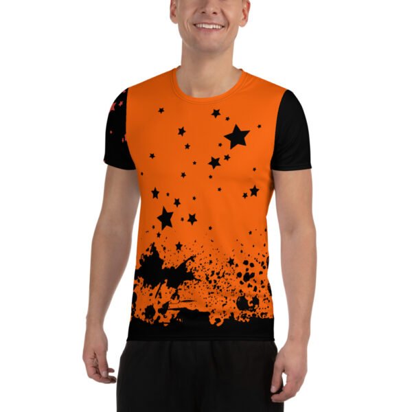 Activewear Herren, Neonorange Fitness shirt – Bild 3