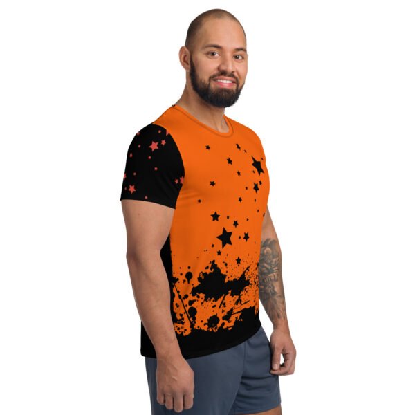 Activewear Herren, Neonorange Fitness shirt – Bild 5