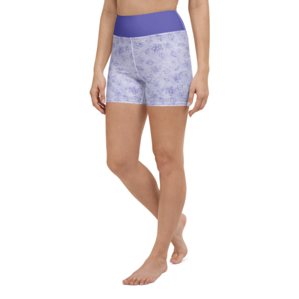 Lila in bloom - High waisted Yoga Shorts – Bild 4