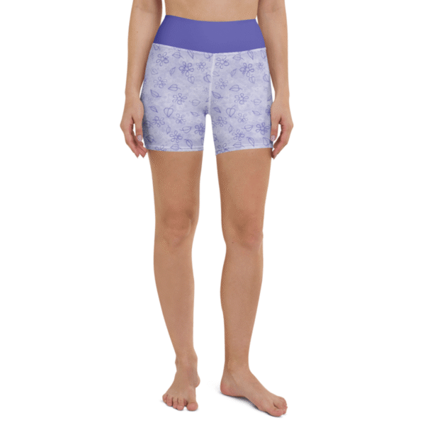 Lila in bloom - High waisted Yoga Shorts – Bild 5