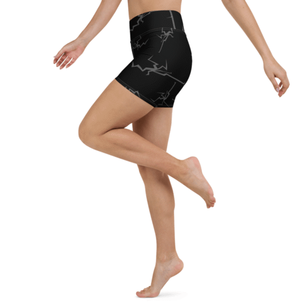 Electric black Polyester Yoga Shorts – Bild 2