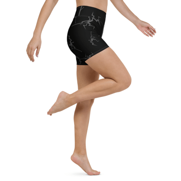 Electric black Polyester Yoga Shorts