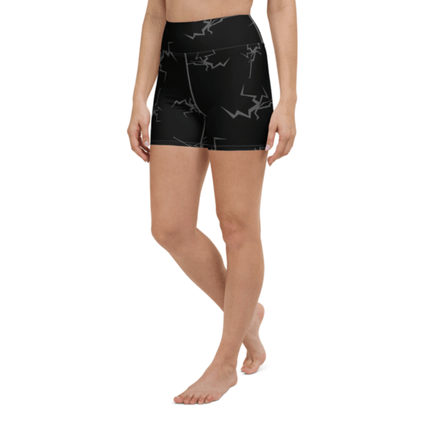 Electric black Polyester Yoga Shorts – Bild 3