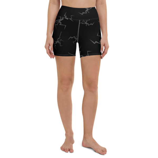 Electric black Polyester Yoga Shorts – Bild 6