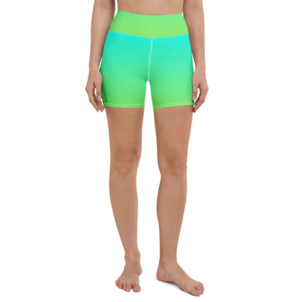 Teal Flow | High-Waisted Yoga Shorts