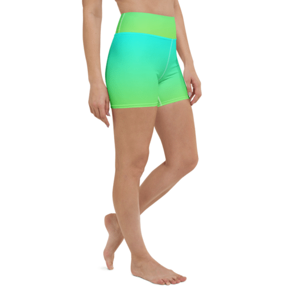 Teal Flow | High-Waisted Yoga Shorts – Bild 2